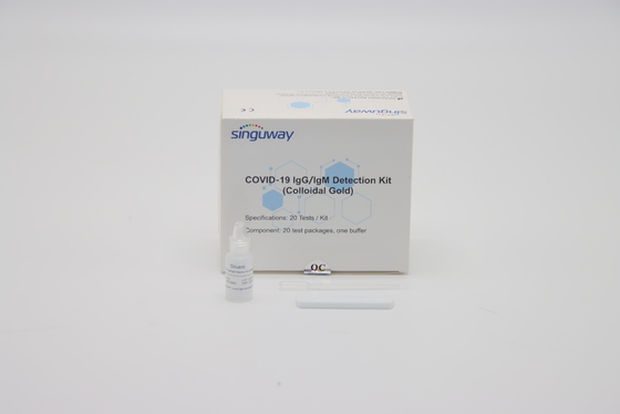 Detecção rápida Kit Colloidal Gold Test Kit ISO13485 do anticorpo rápido plástico da reação
